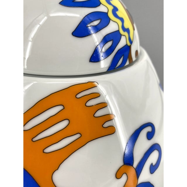 Blue Vintage Lidded Box by George Sowden, 1997 For Sale - Image 8 of 18