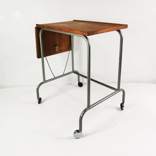 Brown Bauhaus Side Table, Denmark, 1950s For Sale - Image 8 of 15