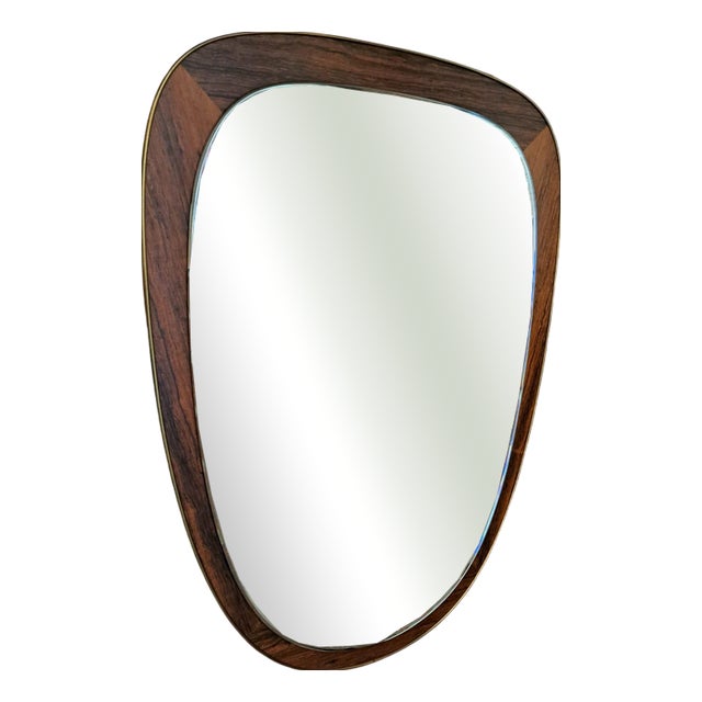 Vintage Danish Rosewood Mirror, 1960s For Sale