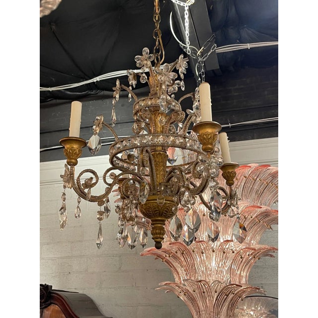 Traditional Early 20th Century Italian 4-Light Chandelier For Sale - Image 3 of 9