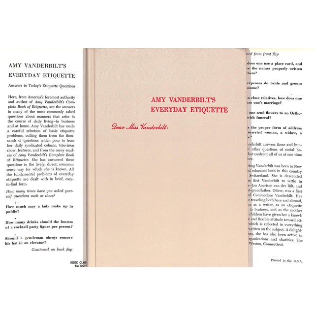 VANDERBILT, Amy [255] pp. Hanover House 1956 Book Club Edition 8 1/2" x 5 7/8" Drawings by Andy Warhol * What do you wear...