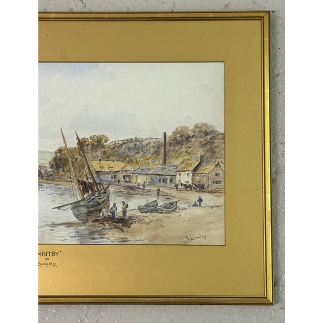 Antique Victorian Watercolour of Whitby Harbour by 19th Century British Artist 1891 Circa For Sale - Image 12 of 18