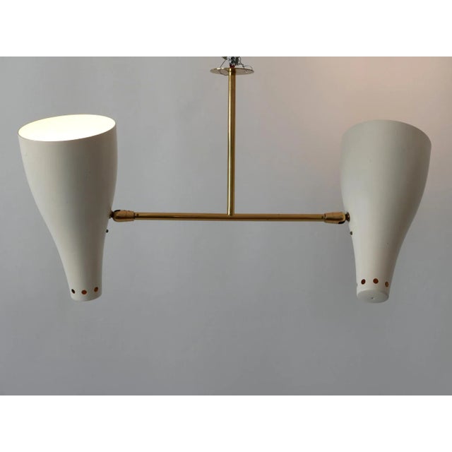 Metal Mid-Century Modern Two-Armed Sputnik Pendant Lamp, Austria, 1950s For Sale - Image 7 of 18