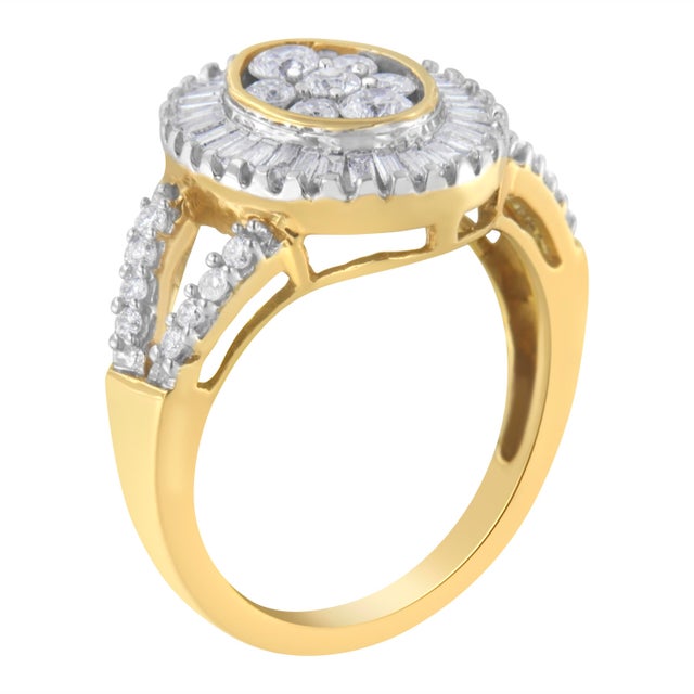 Haus of Brilliance 10kt Yellow Gold Diamond Cocktail Ring (1 cttw, H-I Color, SI2-I1 Clarity) - Size 7 For Sale - Image 4 of 6