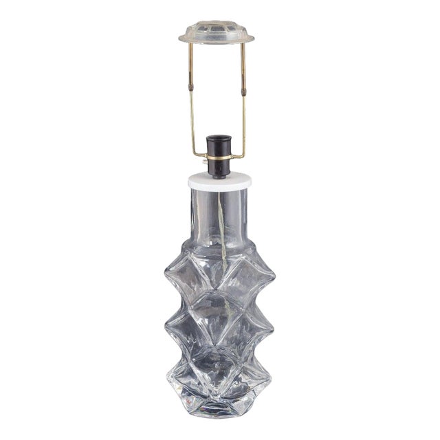 Vintage Sculptural Table Lamp in Clear Glass by Hanne Dreutler for Kosta Boda, 1980s For Sale