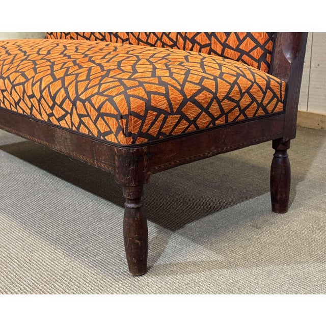 Bistro Bench in Upholstery and Fabric, 1930s For Sale - Image 4 of 14