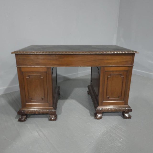 Vintage Mahogany Pedestal Desk, 1880s For Sale - Image 10 of 15