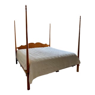 Eldred Wheeler Tiger Maple King Size Poster Bed For Sale