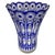Large Vibrant, Cobalt crystal vase Cut-to-clear in the Bohemian style with cut-to-clear decoration of palms and Stars. The...