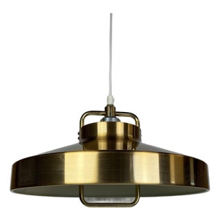 Danish Brass Pendant Lamp by Super Light, 1970s For Sale