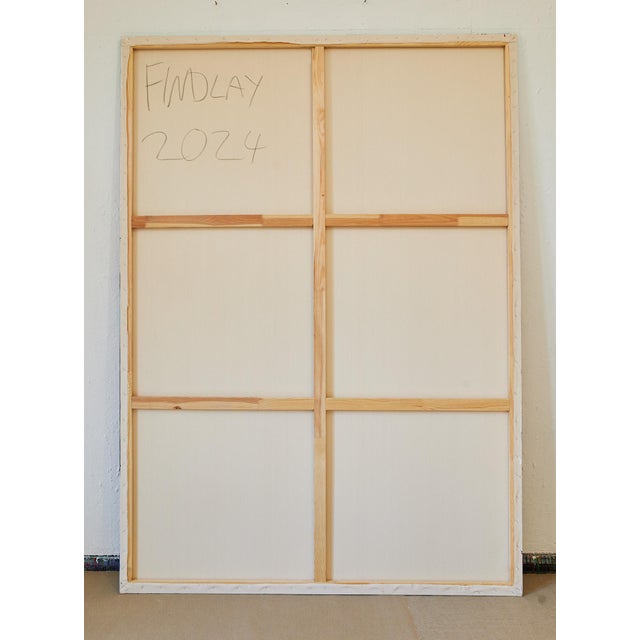 Contemporary "Perpetual Motion / Red Over Pink Over Turquoise Over Blue" Large Abstract Acrylic Painting by Simon Findlay For Sale - Image 3 of 12