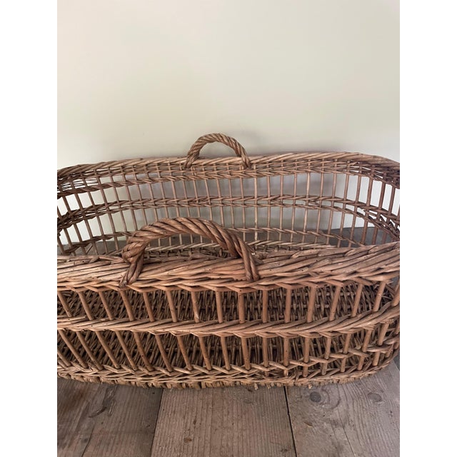 Large Antique Wicker Basket, 1890s For Sale - Image 5 of 11