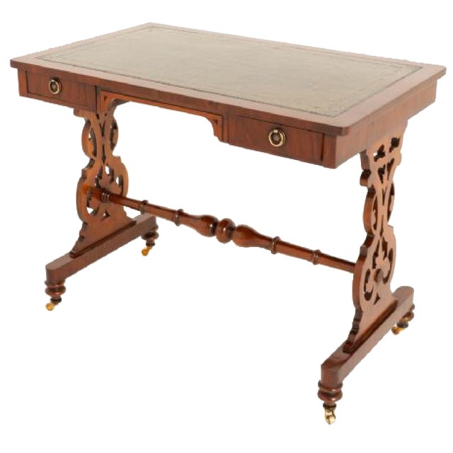 Victorian Desk with Lyre Legs, 1860s For Sale