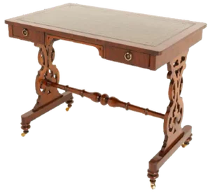 Victorian Desk with Lyre Legs, 1860s