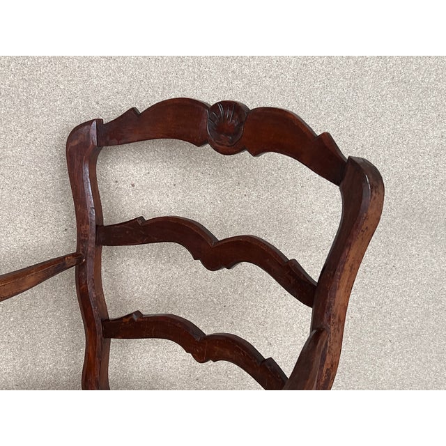 19th Set of Eight Spanish Armchairs With Cane Seat For Sale In Miami - Image 6 of 11