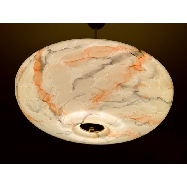 Art Deco Pendant Light in Marble Glass, 1930s For Sale - Image 10 of 18