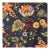 Vintage Jay Yang Navy Jacobean Floral Decorator Fabric, 5 Yards For Sale