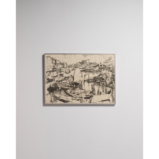 1970s France Expressionism Brown Wood Drawing For Sale - Image 15 of 15