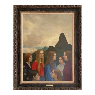 Harold Edmonds - Three Virgins, Signed (1973, Oil on Masonite)/John Currin For Sale