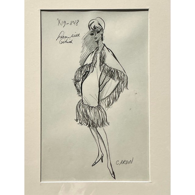 Late 20th Century Vintage Boho 70s Original Cardin Sketch For Sale - Image 5 of 11