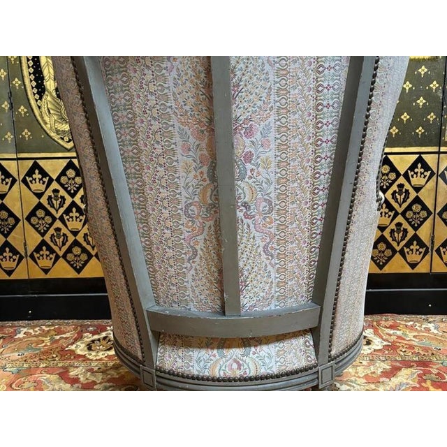 Louis XVI Style Wingback Armchair For Sale - Image 9 of 10