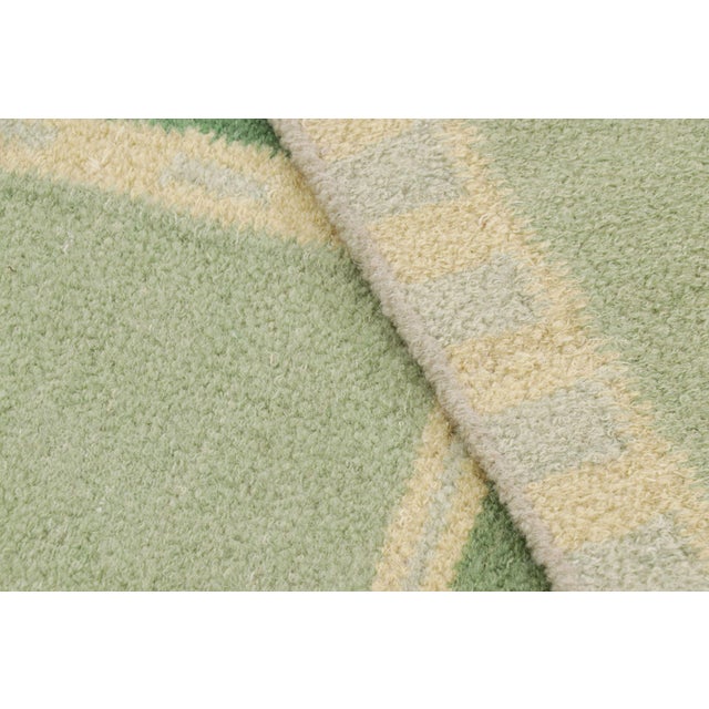 Textile Rug & Kilim’s Scandinavian Style Rug in Green With Geometric Patterns For Sale - Image 7 of 7