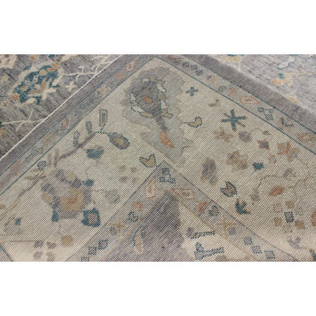 Tribal Design Turkish Oushak Rug by Keivan Woven Arts 10'3 X 14'3 For Sale - Image 9 of 10