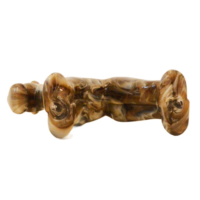 Brown Mid-Century Modern American Swirl Slag Glass Airedale Terrier Sculpture For Sale - Image 8 of 8