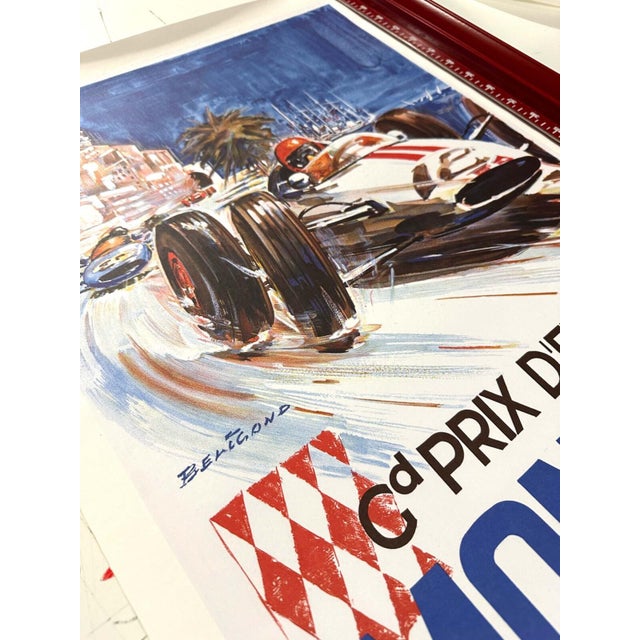 Figurative Monaco Grand Prix 1963 Beligond Vintage French Automobile Racing Poster For Sale - Image 3 of 5