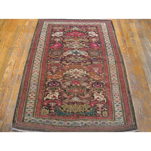 Antique Caucasian - Bidjov Rug 3'2"x 4'5". Antique Caucasian - Bidjov Russia Knotted Rug, Country of Origin: Russia, Circa...