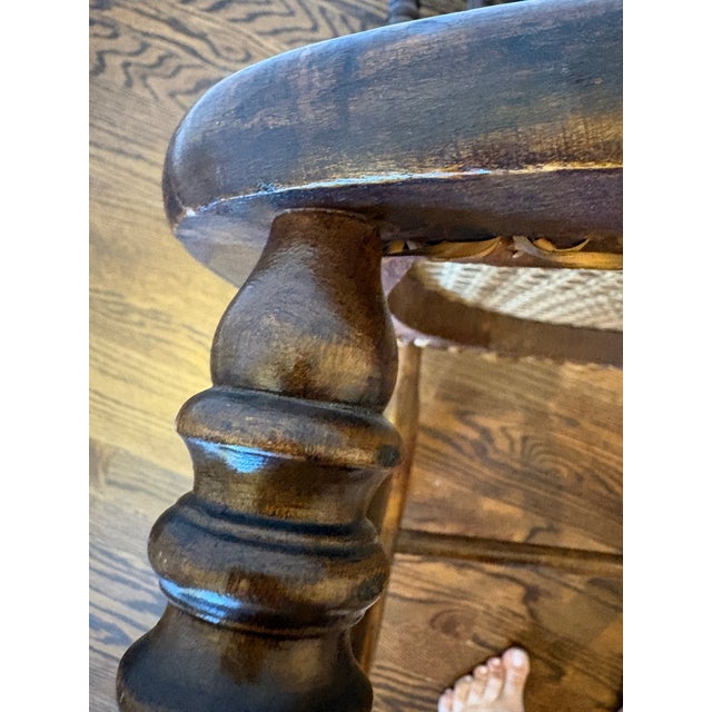 Wood Antique Victorian Spindle Back Rocking Chair With Woven Cane Seat, Circa 1880–1900 For Sale - Image 7 of 12