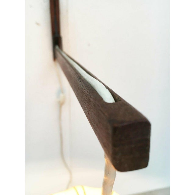 Mid-Century Cocoon Swivel Mounted Cantilever Wall Lamp from Teak Wood, 1960s For Sale - Image 6 of 18