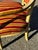 Gold Louis XVI Cabriolet Armchair in Patinated Wood and Striped Velvet For Sale - Image 8 of 15
