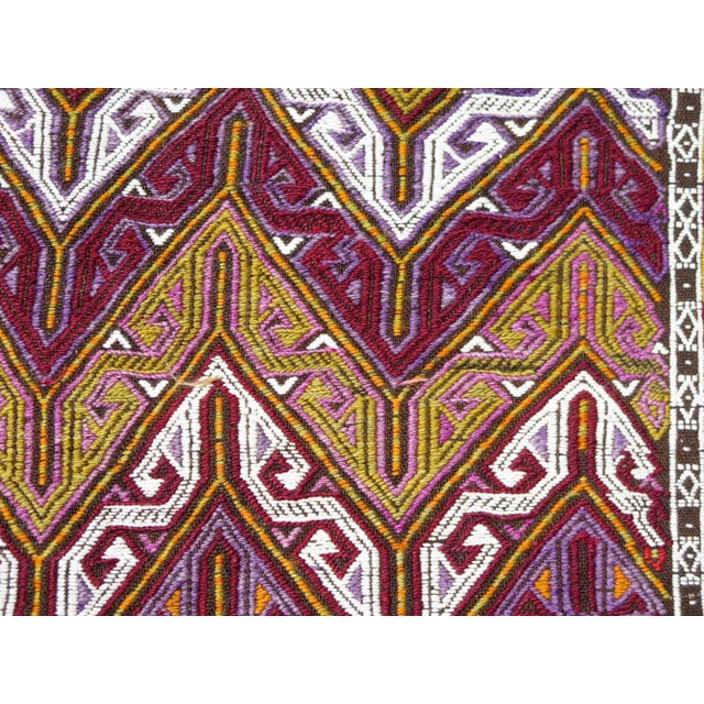 Mid 20th Century 60s Turkish Rug Handmade Wool Kilim Small Area Rug For Sale - Image 10 of 11