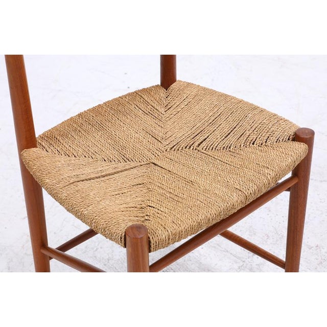Wood Mid-Century Danish Teak and Cord Chairs by Peter Hvidt & Orla Molgaard-Nielsen, Set of 2 For Sale - Image 7 of 11