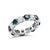 Contemporary 14K White Gold 6 1/4 Cttw Alternating Lab-Grown White and Natural Treated Blue Diamond Eternity Band Ring (F-G Color, VS1-VS2 Clarity) - Size 7.5 For Sale - Image 3 of 6