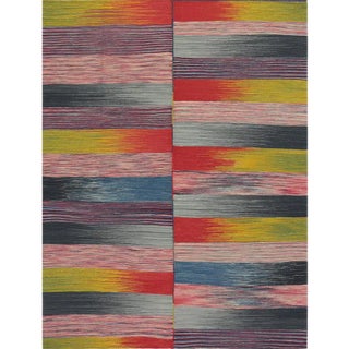 Handwoven Flatweave Scandinavian Style Persian Kilim Rug 5’1″ X 6’6″ For Sale