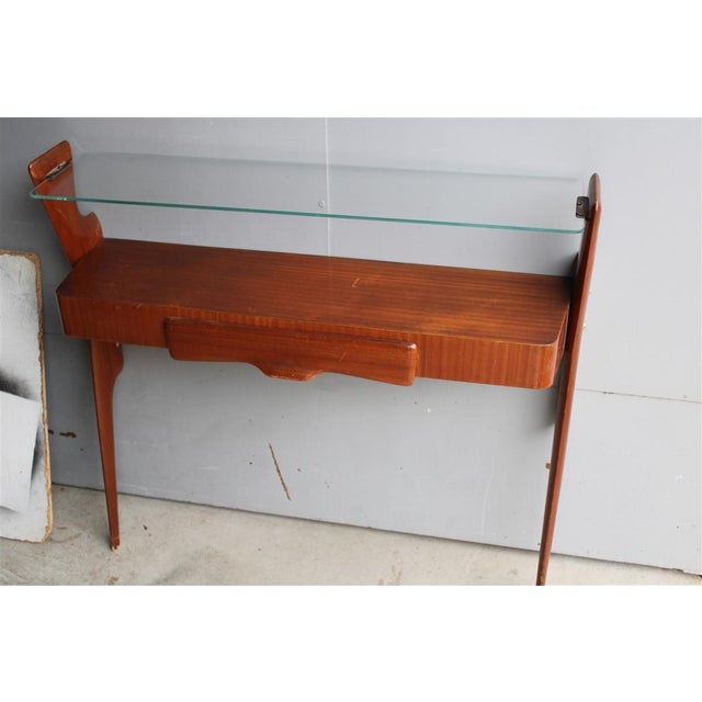 Wood Vintage Italian Console Table, 1950 For Sale - Image 7 of 12