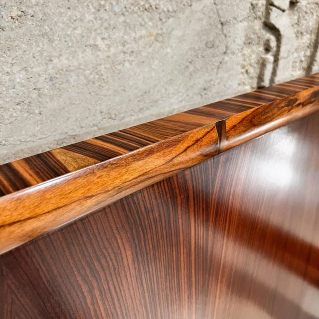 Osvaldo Borsani 1950s Italian Queen Bed Two-Tone Exotic Wood Style Osvaldo Borsani Italy For Sale - Image 4 of 13