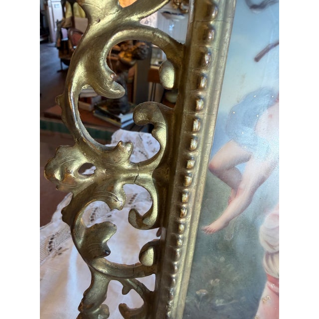 19th Century German Porcelain Plaque "Springtime" Framed For Sale - Image 11 of 13
