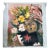 1950’s Abstract Expressionist Surrealist Figures & Flowers Painting on Canvas For Sale