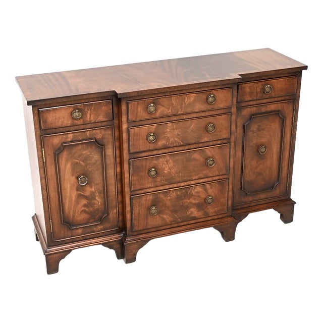 Small Georgian Style Breakfront Sideboard, 1930s For Sale