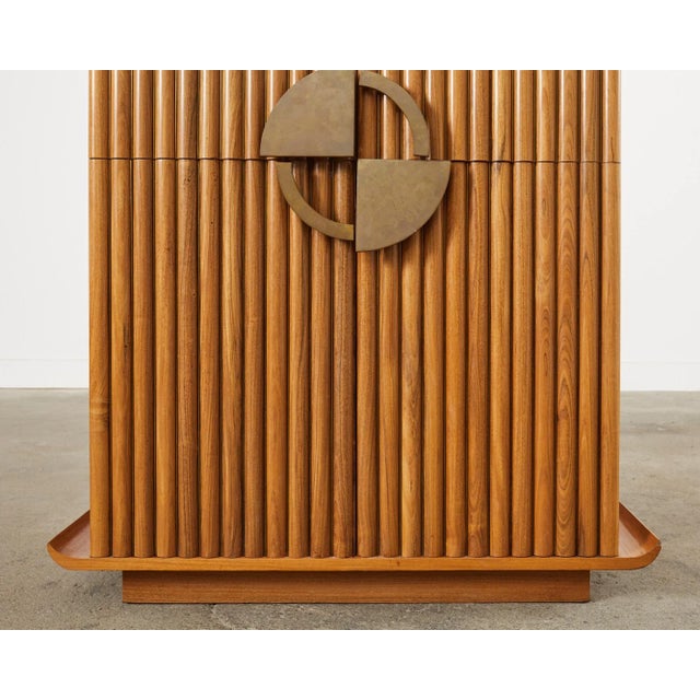 Midcentury Modern Hardwood Pagoda Form Dry Bar Cabinet For Sale In Sacramento - Image 6 of 12