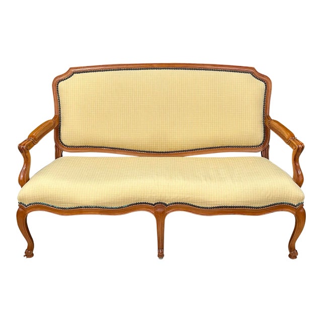 David Sutherland Indoor/Outdoor Teak Settee With Nailhead Trim – 61” For Sale