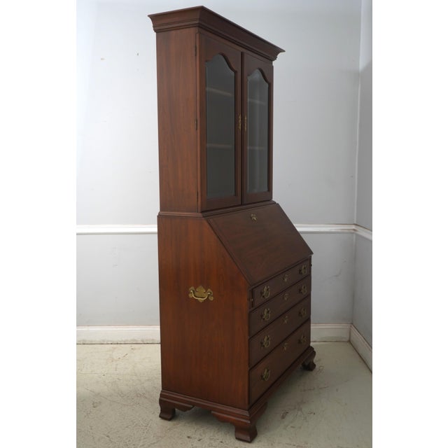 Age: C.1977 Details: Finish 24 John Hancock Model Model 6001 Cherry Bracket Feet Dovetailed Drawer Construction High...