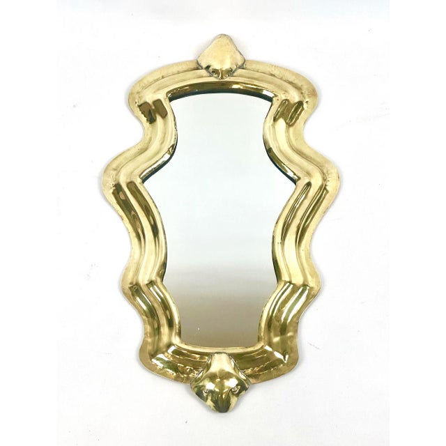 Antique Polished Wall Mirror in Brass, 19th Century For Sale - Image 12 of 12