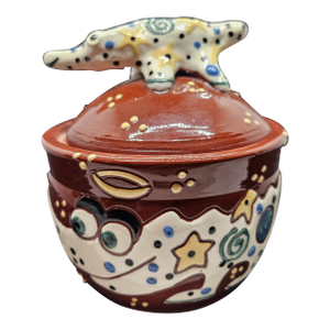Pritchett & Shelby 1991 Art Pottery Vase Jar Imagine Dragon Dove Animalia