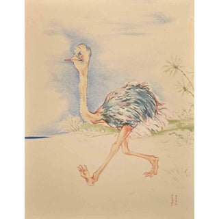Georges Bastia, Ostrich, Original Lithograph, 1950s For Sale