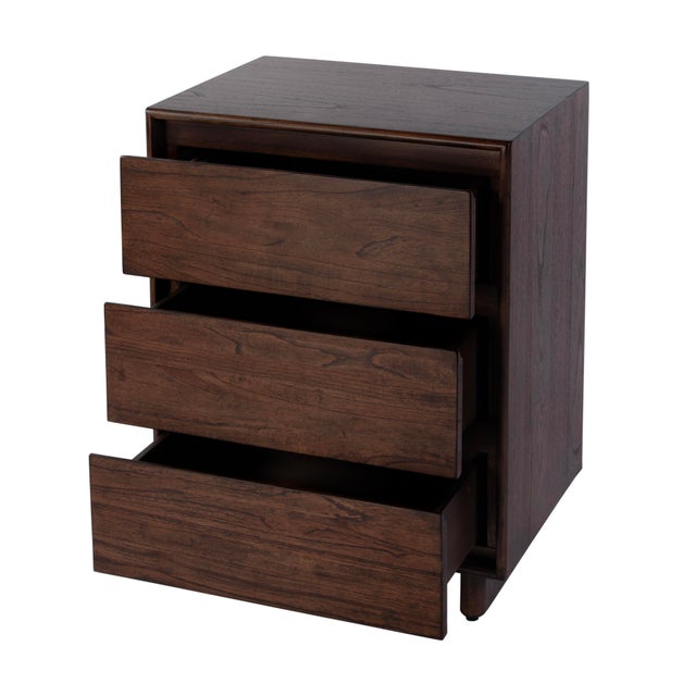 2020s Halmstad 22 in. W Rectangular Wood Panel 3 Drawer Narrow Nightstand, Brown For Sale - Image 5 of 11