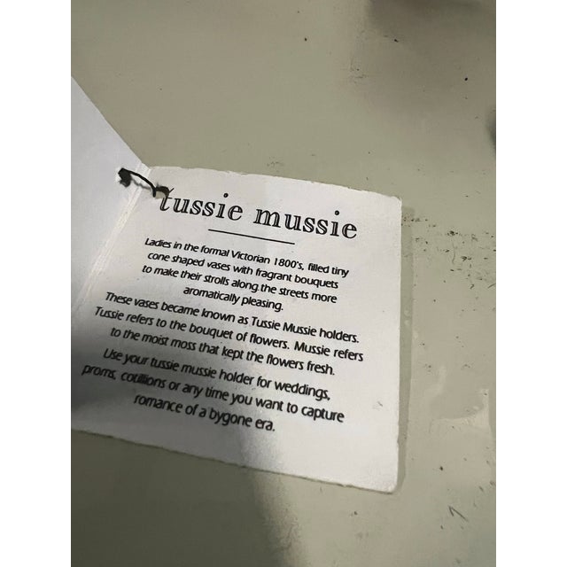 Mid-Century Modern Small Silver Etched Tussie Mussie Holder For Sale - Image 3 of 9